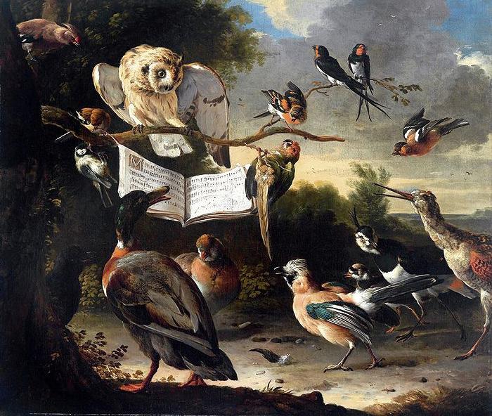 HONDECOETER, Melchior d Das Vogelkonzert Sweden oil painting art